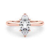 D-VVS Lab-Grown Marquise Cut Diamond Six Prong Solitaire Engagement Ring.