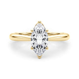 D-VVS Lab-Grown Marquise Cut Diamond Six Prong Solitaire Engagement Ring.