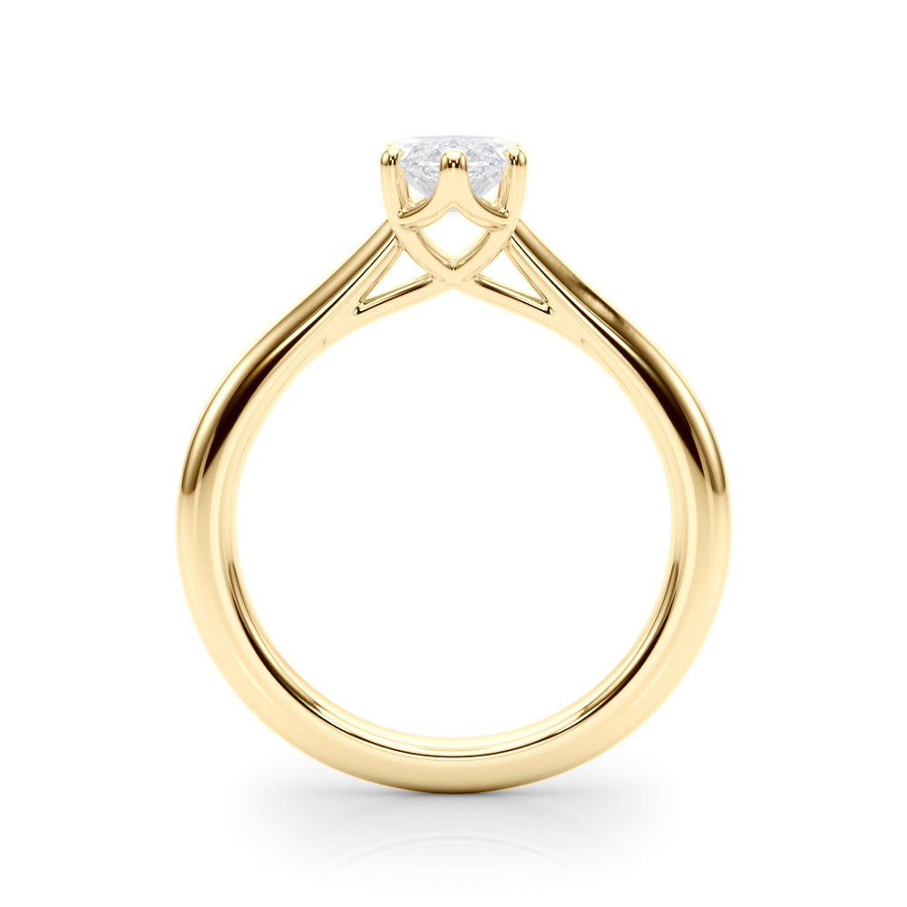 Artisan Solitaire Marquise Diamond Engagement Ring — 9K/18K Gold & Platinum