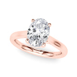 Bespoke Solitaire Oval Diamond Engagement Ring — 9K/18K Gold & Platinum