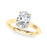 Bespoke Solitaire Oval Diamond Engagement Ring — 9K/18K Gold & Platinum
