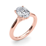 Bespoke Solitaire Oval Diamond Engagement Ring — 9K/18K Gold & Platinum