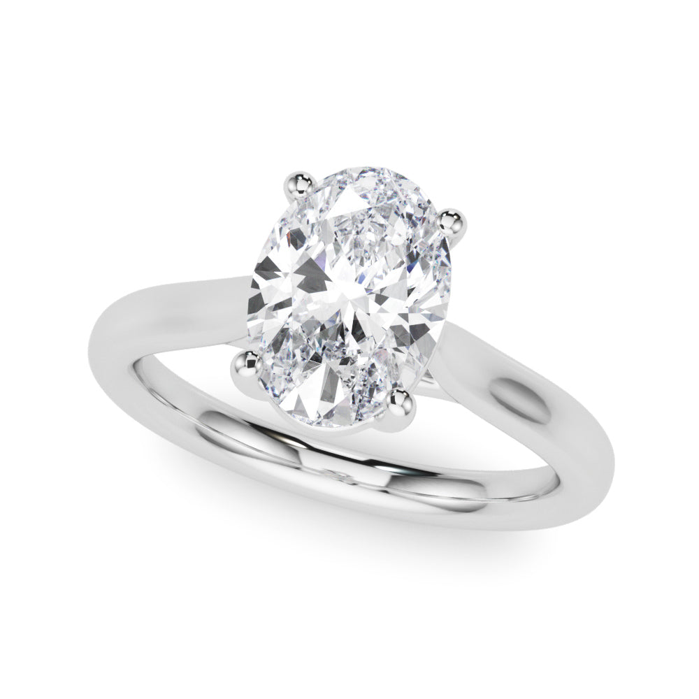Bespoke Solitaire Oval Diamond Engagement Ring — 9K/18K Gold & Platinum
