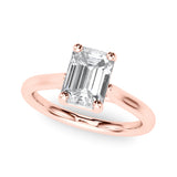 Exquisite Solitaire Cut Emerald Diamond Engagement Ring — 9K/18K Gold & Platinum