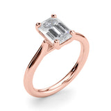 Exquisite Solitaire Cut Emerald Diamond Engagement Ring — 9K/18K Gold & Platinum