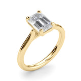 Exquisite Solitaire Cut Emerald Diamond Engagement Ring — 9K/18K Gold & Platinum
