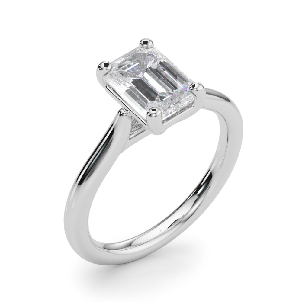 Exquisite Solitaire Cut Emerald Diamond Engagement Ring — 9K/18K Gold & Platinum