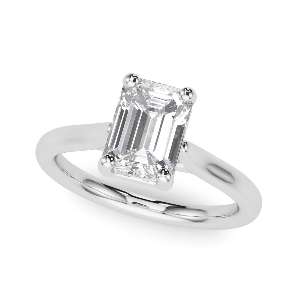 Exquisite Solitaire Cut Emerald Diamond Engagement Ring — 9K/18K Gold & Platinum
