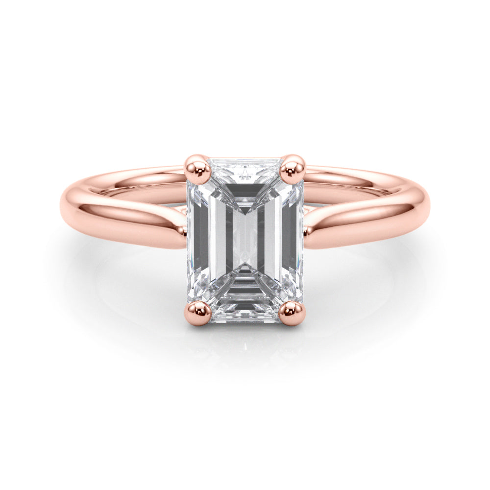 Exquisite Solitaire Cut Emerald Diamond Engagement Ring — 9K/18K Gold & Platinum