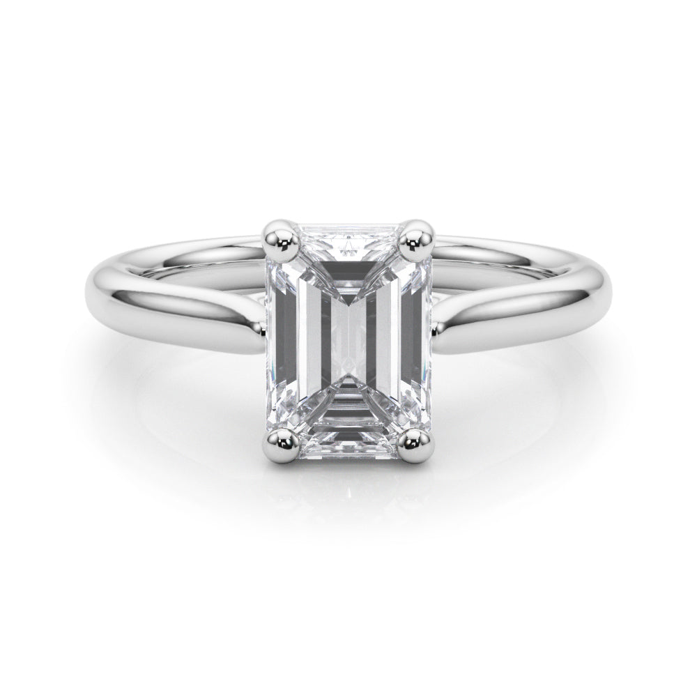 Exquisite Solitaire Cut Emerald Diamond Engagement Ring — 9K/18K Gold & Platinum