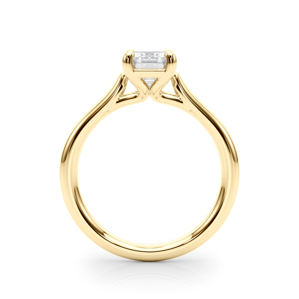 Exquisite Solitaire Cut Emerald Diamond Engagement Ring — 9K/18K Gold & Platinum