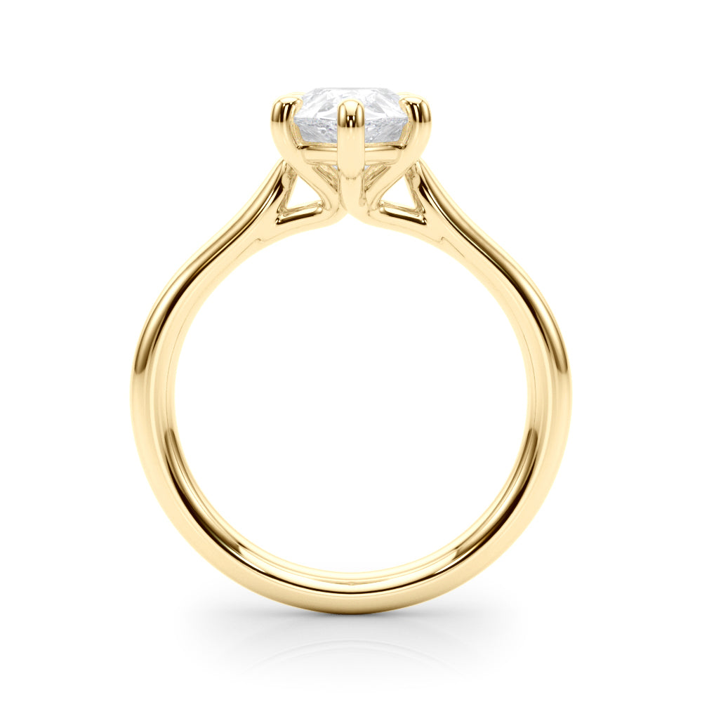 Regal Solitaire Shape Pear Diamond Engagement Ring — 9K/18K Gold & Platinum