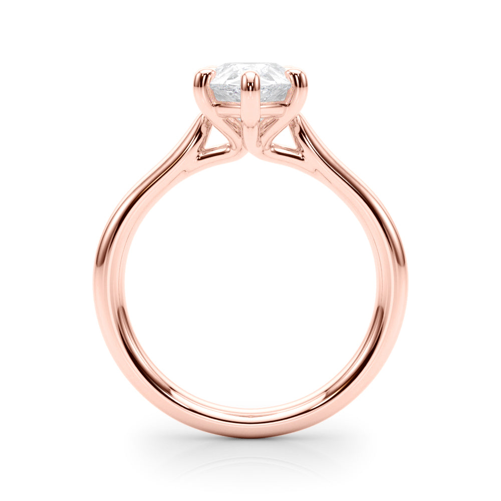 Regal Solitaire Shape Pear Diamond Engagement Ring — 9K/18K Gold & Platinum