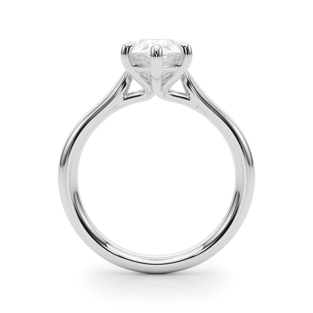 Regal Solitaire Shape Pear Diamond Engagement Ring — 9K/18K Gold & Platinum
