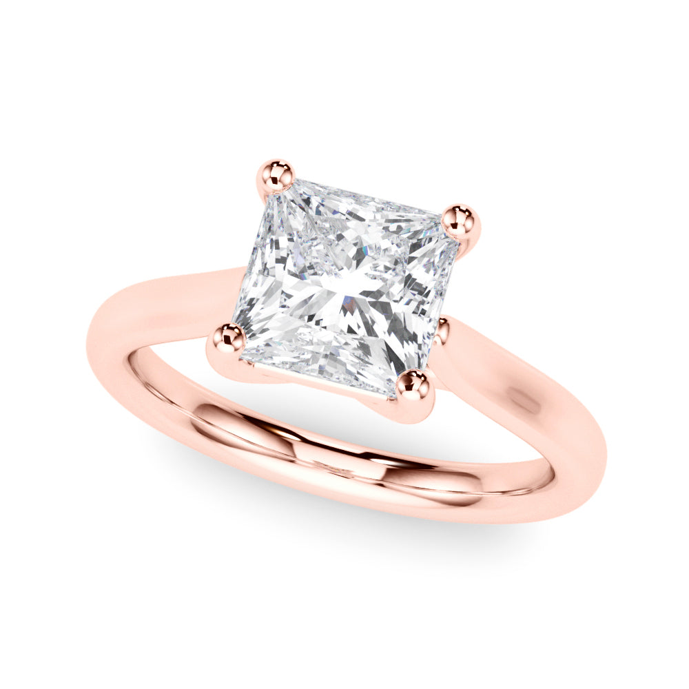 Sophisticated Solitaire Cut Princess Diamond Engagement Ring — 9K/18K Gold & Platinum