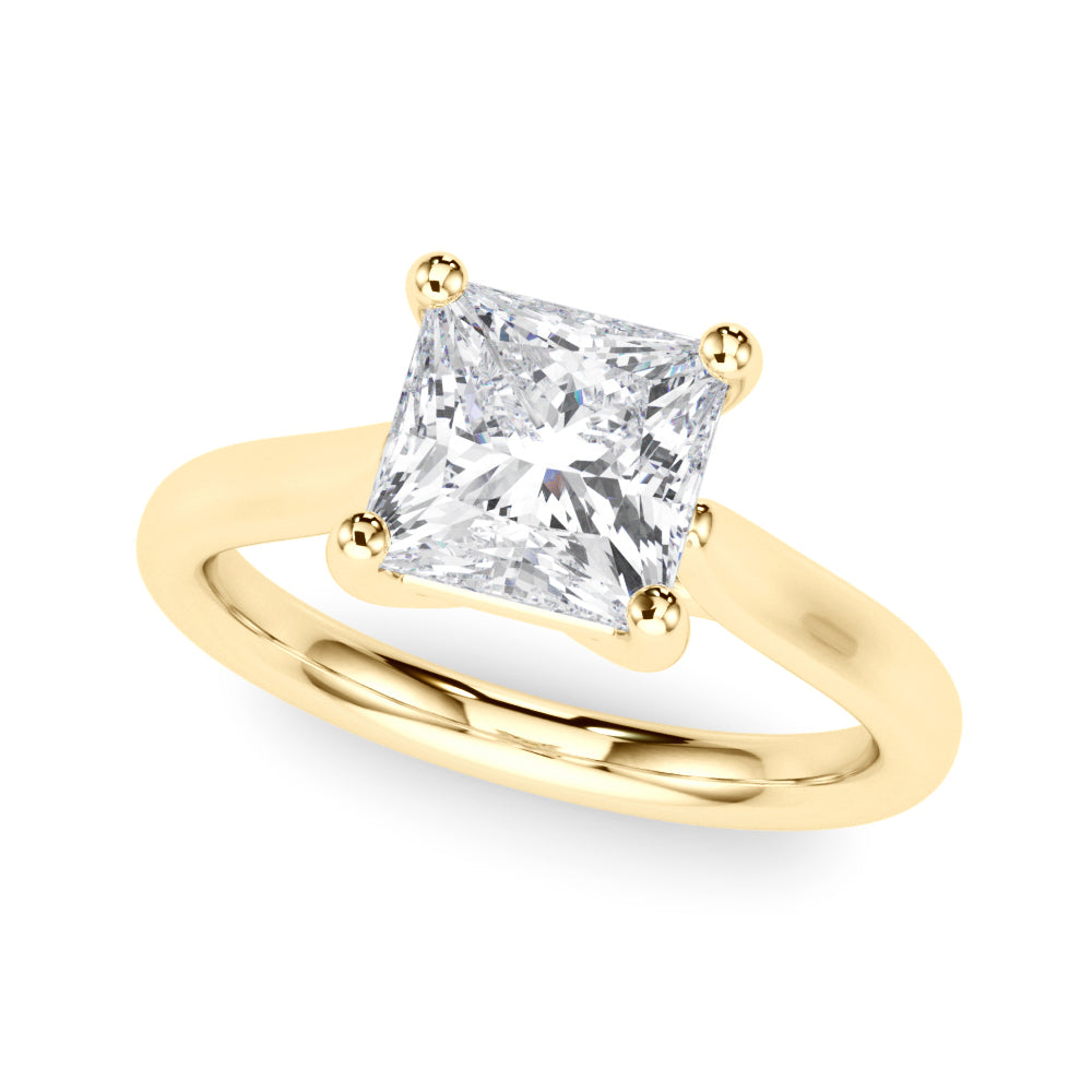 Sophisticated Solitaire Cut Princess Diamond Engagement Ring — 9K/18K Gold & Platinum