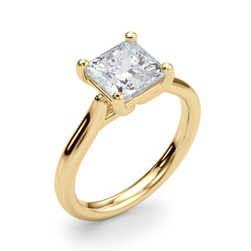 Sophisticated Solitaire Cut Princess Diamond Engagement Ring — 9K/18K Gold & Platinum