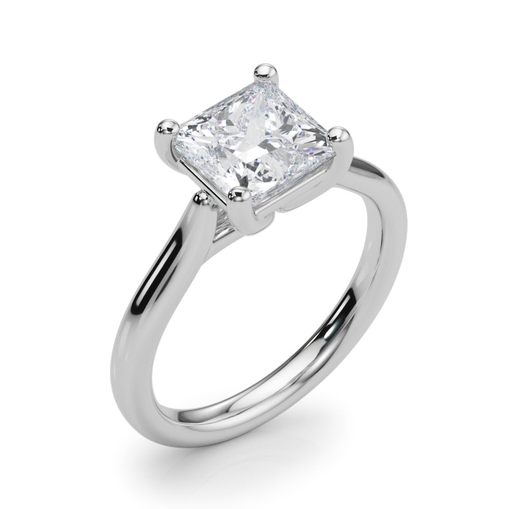 Sophisticated Solitaire Cut Princess Diamond Engagement Ring — 9K/18K Gold & Platinum