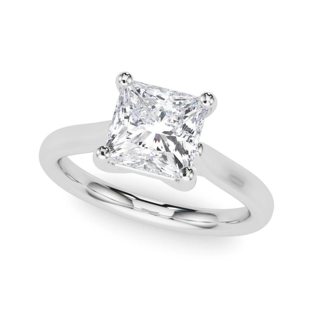 Sophisticated Solitaire Cut Princess Diamond Engagement Ring — 9K/18K Gold & Platinum