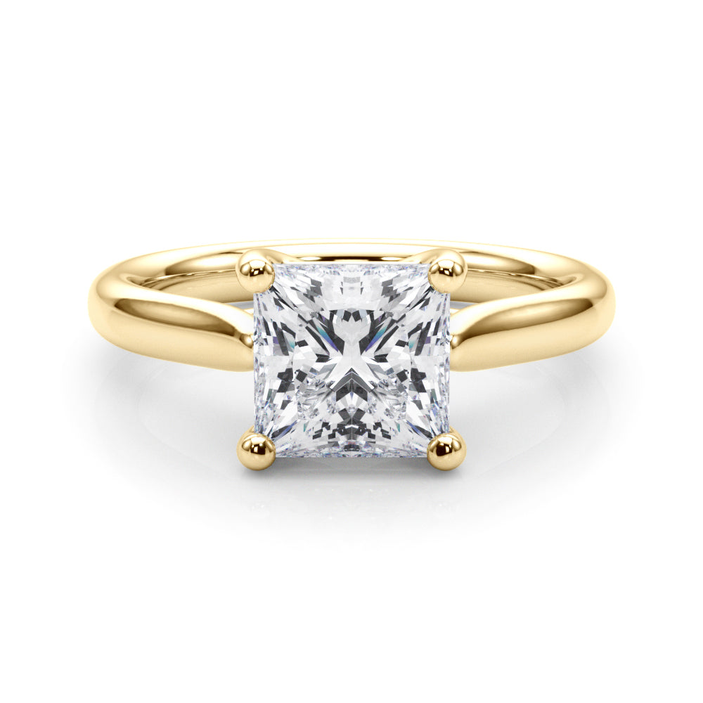 Sophisticated Solitaire Cut Princess Diamond Engagement Ring — 9K/18K Gold & Platinum