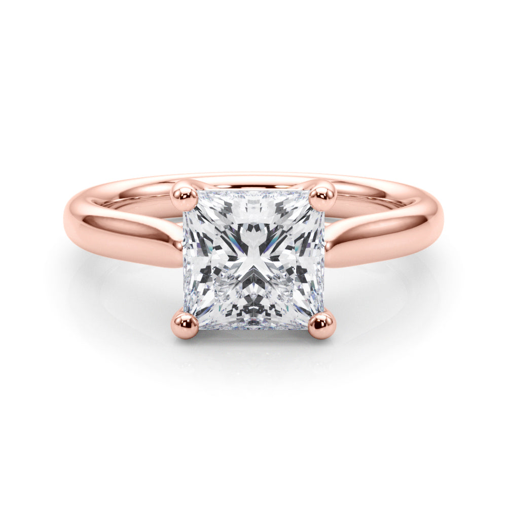 Sophisticated Solitaire Cut Princess Diamond Engagement Ring — 9K/18K Gold & Platinum