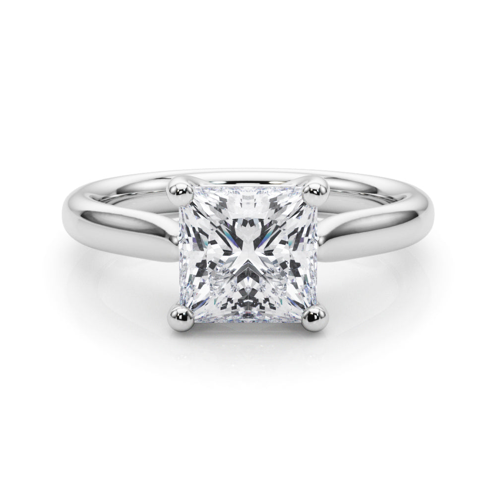 Sophisticated Solitaire Cut Princess Diamond Engagement Ring — 9K/18K Gold & Platinum