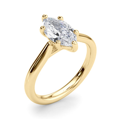 Lab-Grown D-VVS Marquise Cut Diamond 6-Prong Solitaire Engagement Ring.