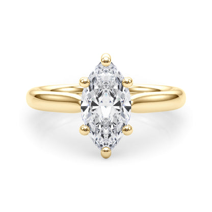 Lab-Grown D-VVS Marquise Cut Diamond 6-Prong Solitaire Engagement Ring.