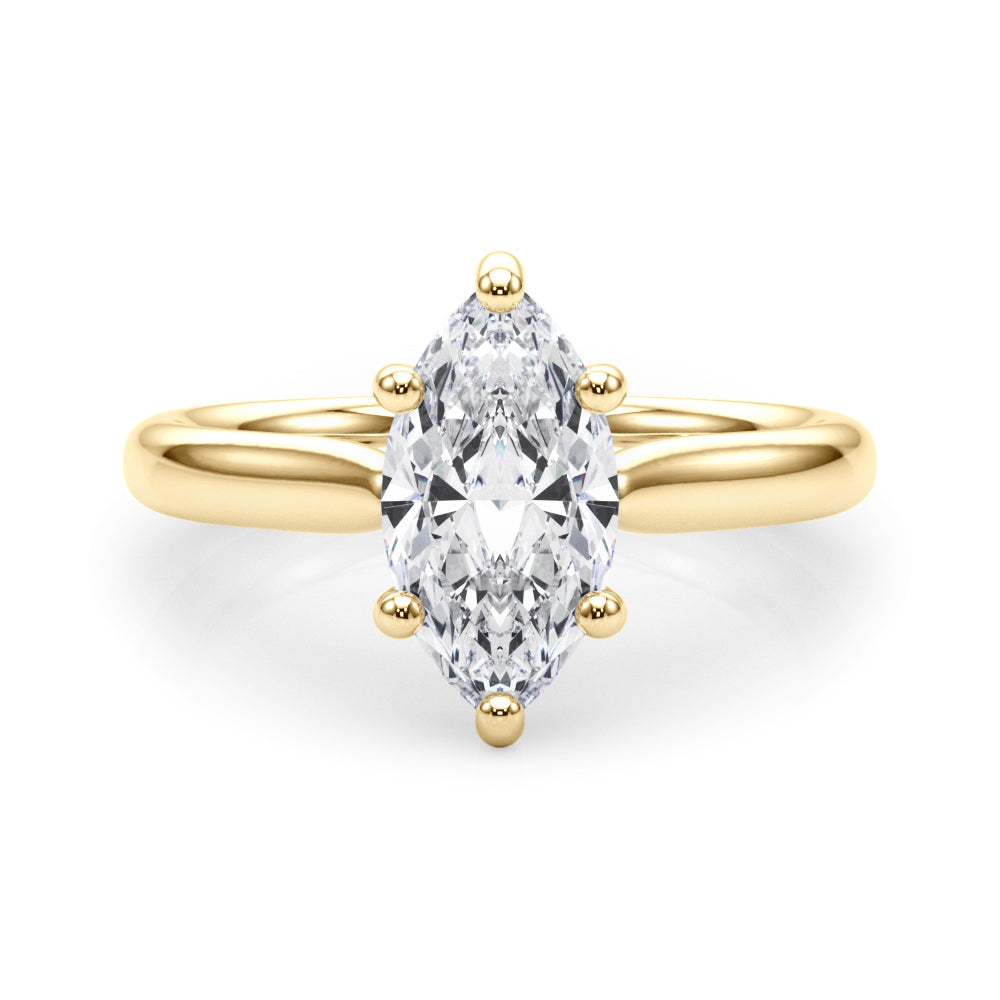 Eternal Solitaire Marquise Diamond Engagement Ring — 9K/18K Gold & Platinum