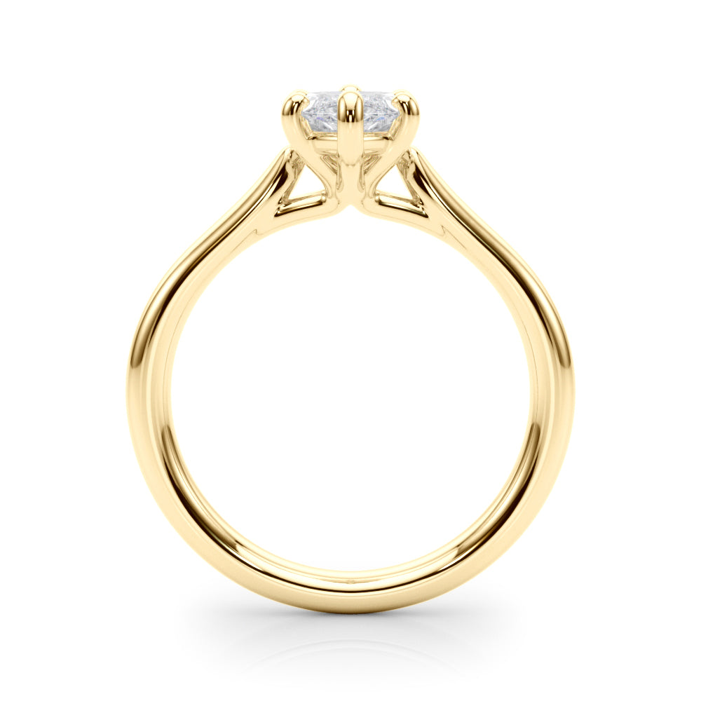 Lab-Grown D-VVS Marquise Cut Diamond 6-Prong Solitaire Engagement Ring.