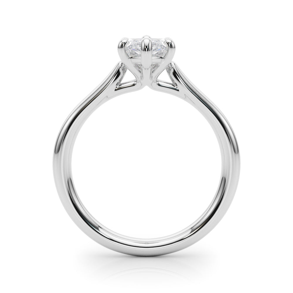 Lab-Grown D-VVS Marquise Cut Diamond 6-Prong Solitaire Engagement Ring.