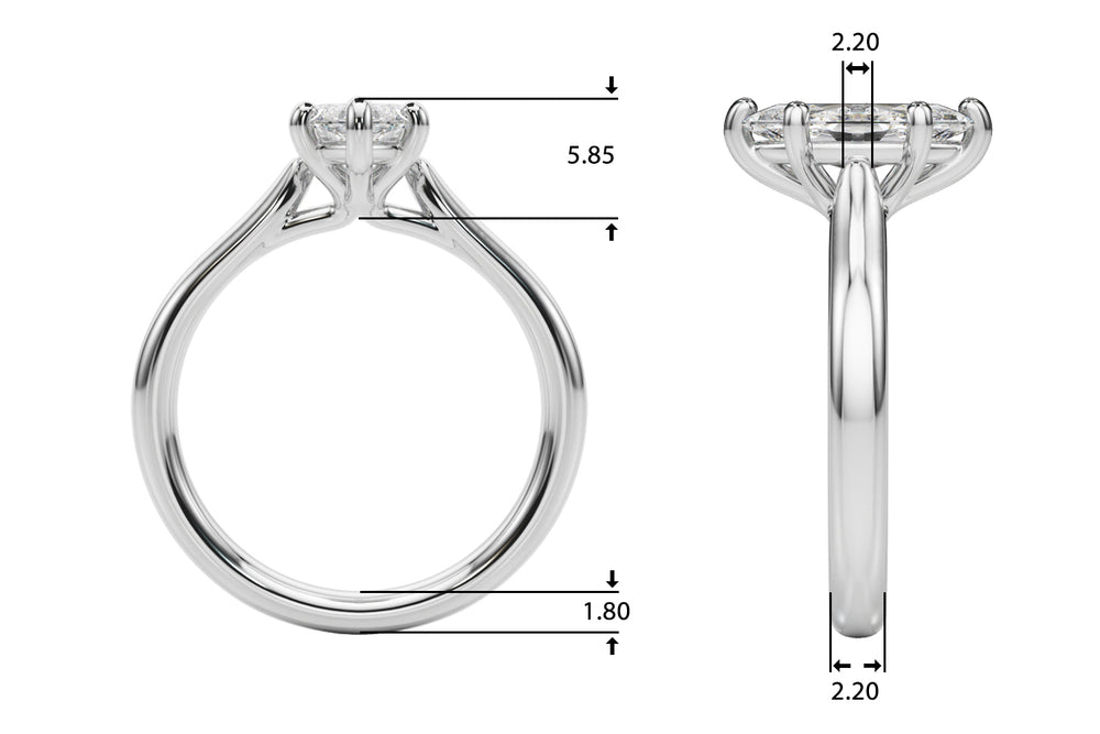 Eternal Solitaire Marquise Diamond Engagement Ring — 9K/18K Gold & Platinum