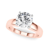 Radiant Solitaire Round Diamond Engagement Ring — 9K/18K Gold & Platinum