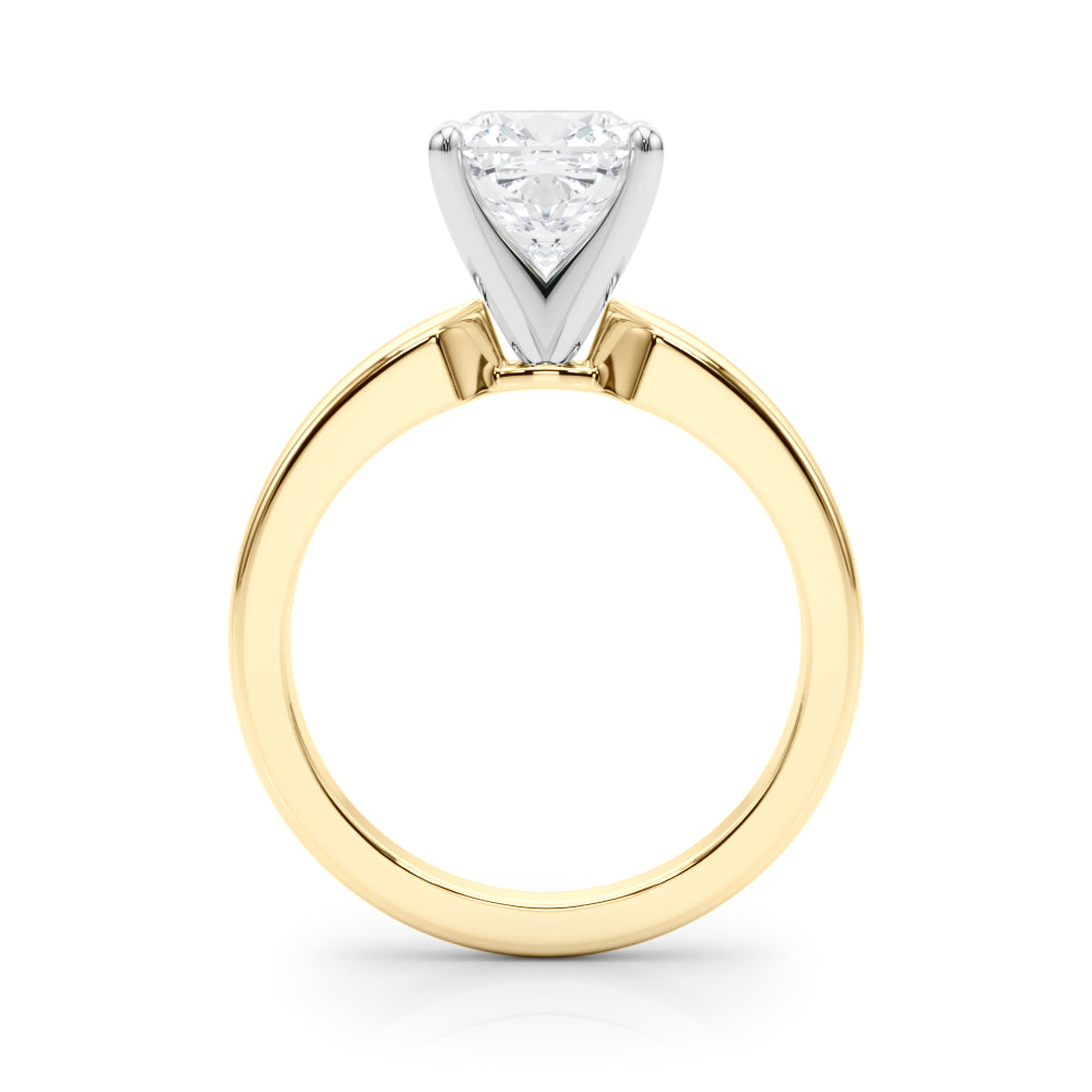 Radiant Solitaire Round Diamond Engagement Ring — 9K/18K Gold & Platinum