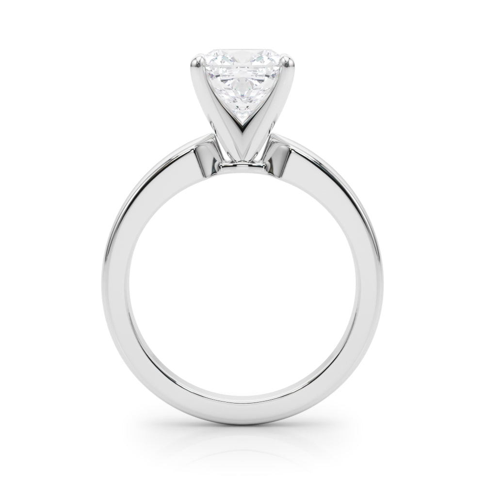 Radiant Solitaire Round Diamond Engagement Ring — 9K/18K Gold & Platinum