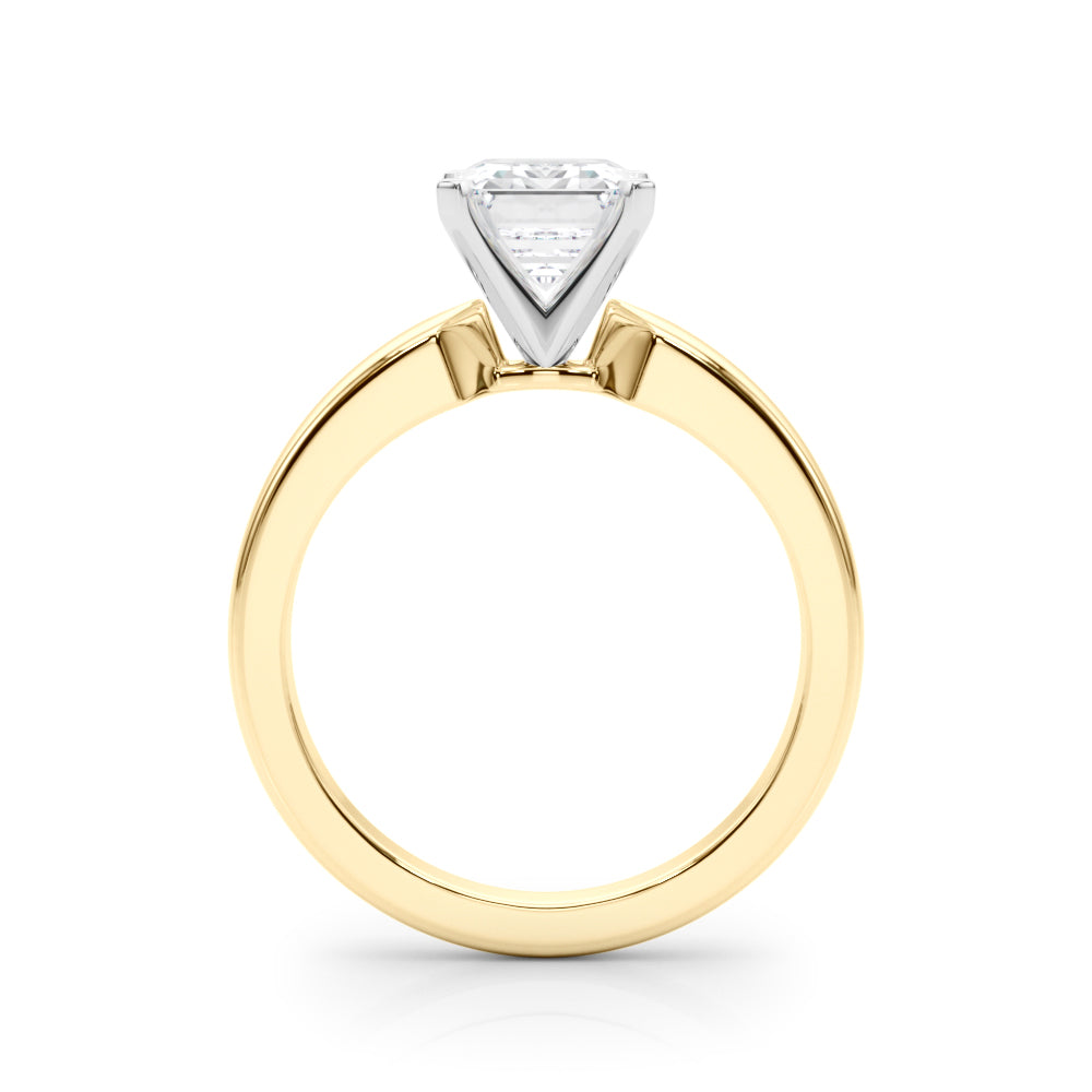 Radiant Solitaire Round Diamond Engagement Ring — 9K/18K Gold & Platinum