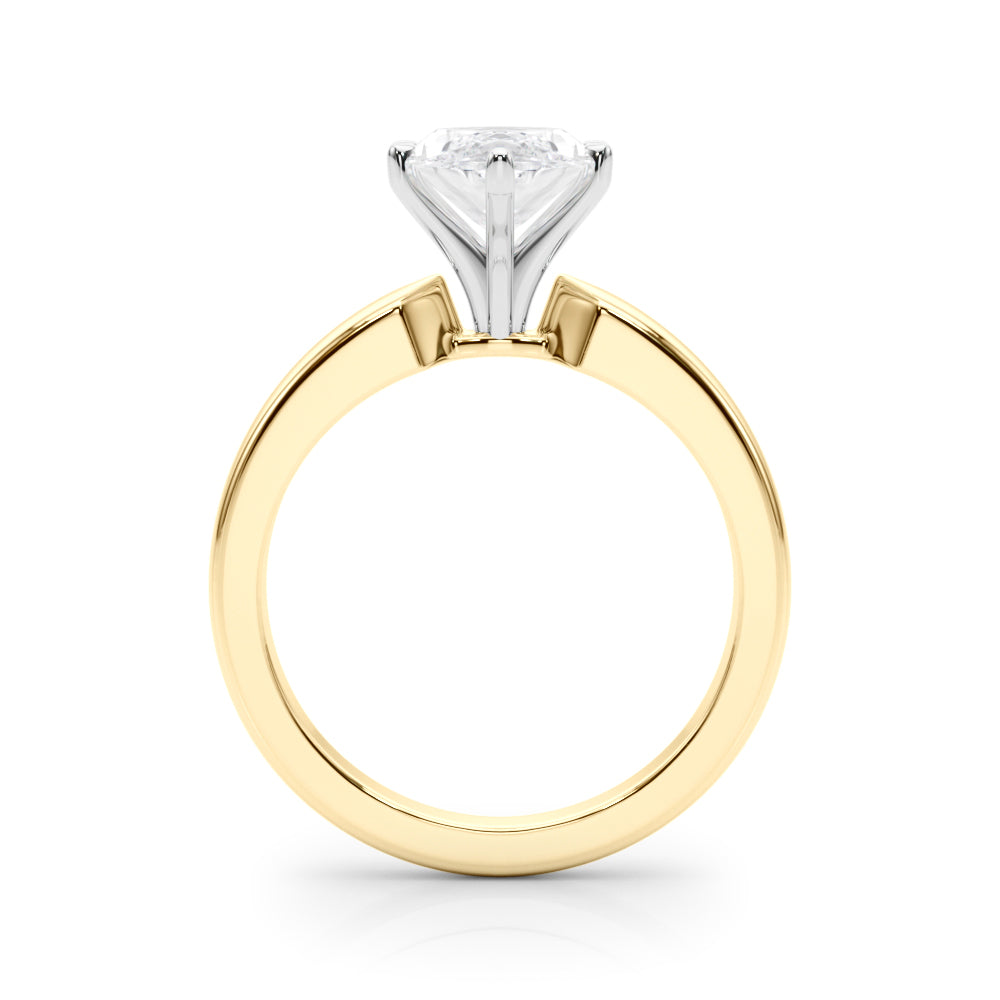 Radiant Solitaire Round Diamond Engagement Ring — 9K/18K Gold & Platinum