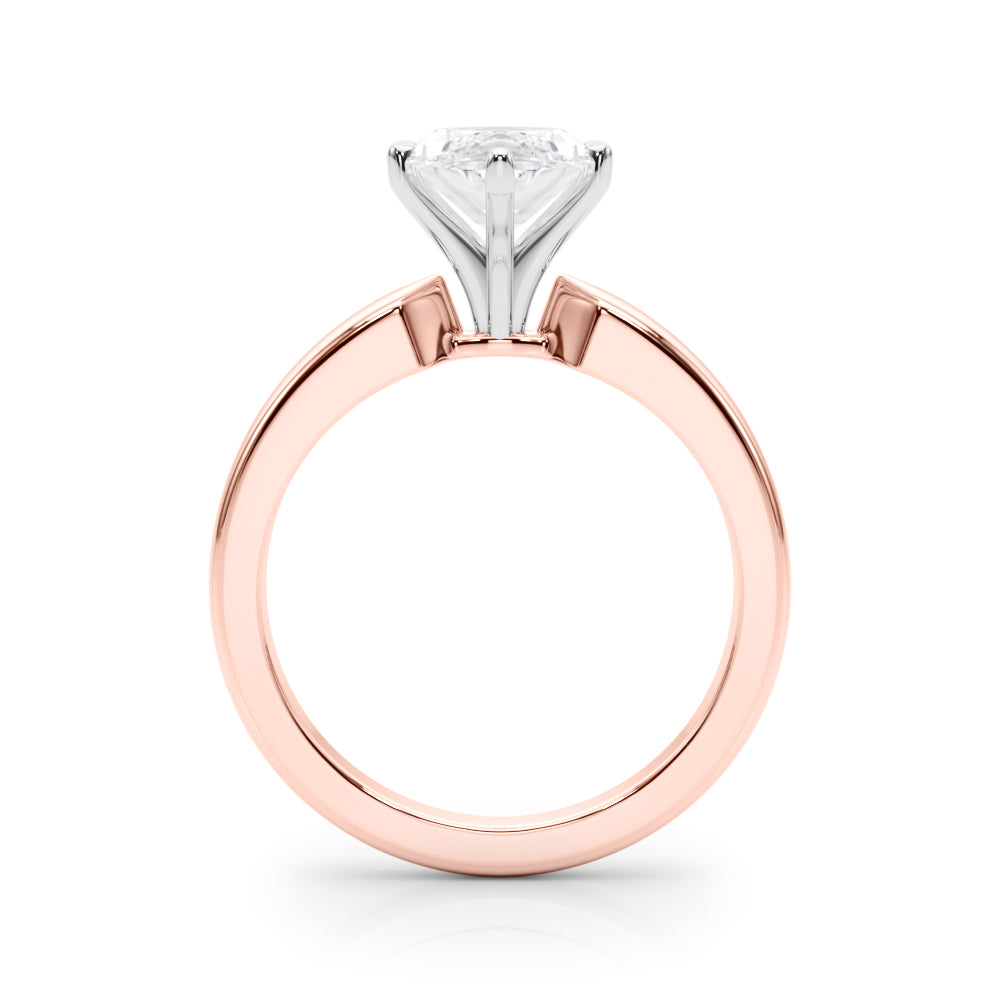Radiant Solitaire Round Diamond Engagement Ring — 9K/18K Gold & Platinum