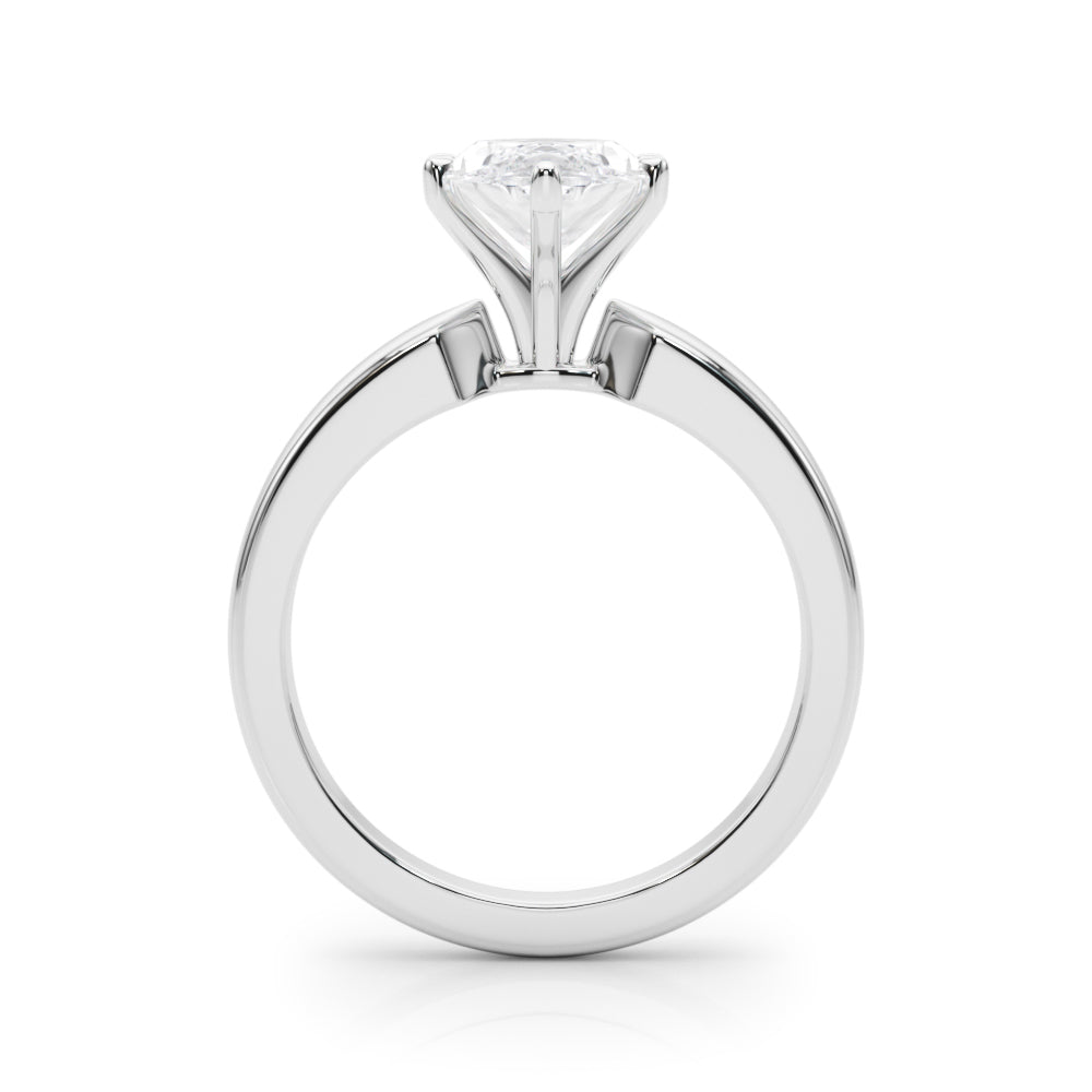 Radiant Solitaire Round Diamond Engagement Ring — 9K/18K Gold & Platinum