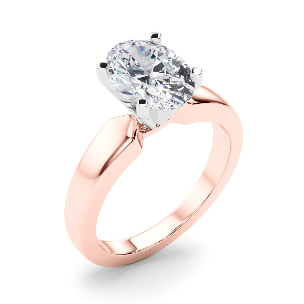 Radiant Solitaire Round Diamond Engagement Ring — 9K/18K Gold & Platinum