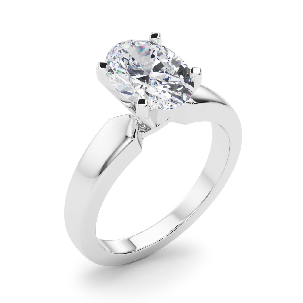 Radiant Solitaire Round Diamond Engagement Ring — 9K/18K Gold & Platinum