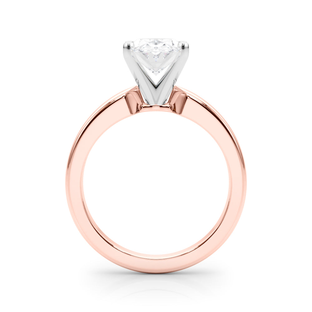 Radiant Solitaire Round Diamond Engagement Ring — 9K/18K Gold & Platinum