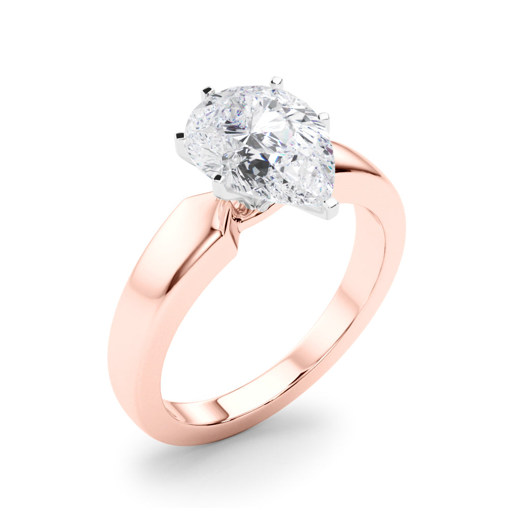 Radiant Solitaire Round Diamond Engagement Ring — 9K/18K Gold & Platinum