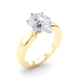 Radiant Solitaire Round Diamond Engagement Ring — 9K/18K Gold & Platinum
