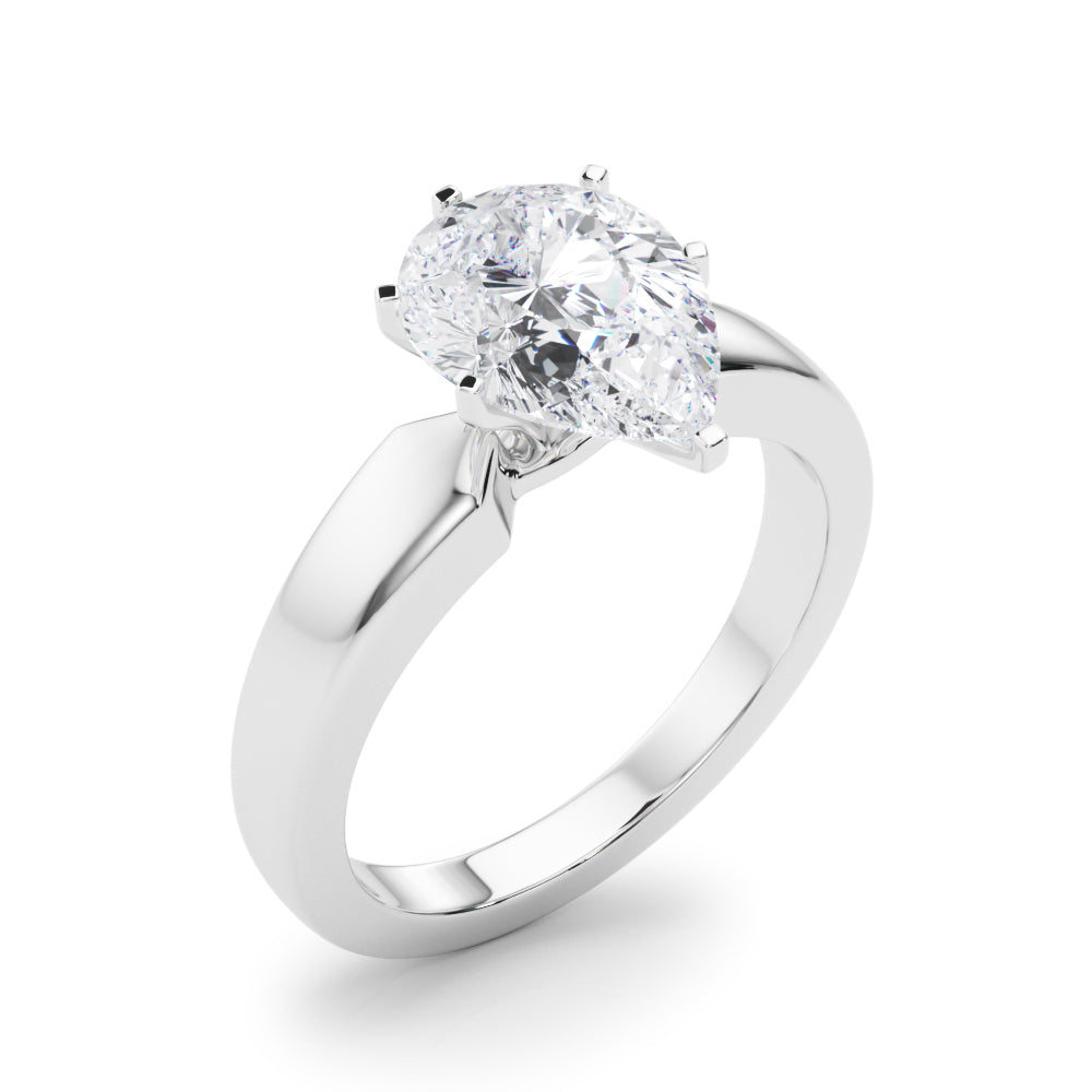 Radiant Solitaire Round Diamond Engagement Ring — 9K/18K Gold & Platinum