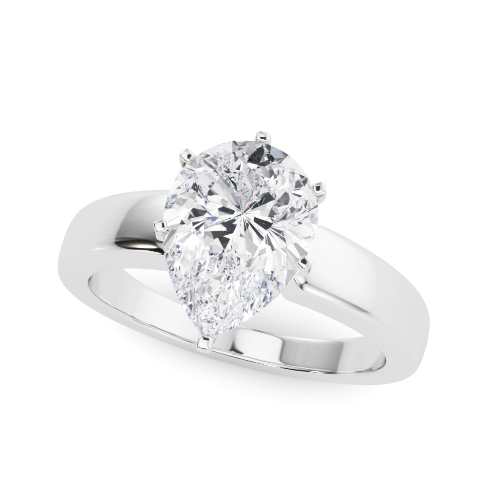 Radiant Solitaire Round Diamond Engagement Ring — 9K/18K Gold & Platinum