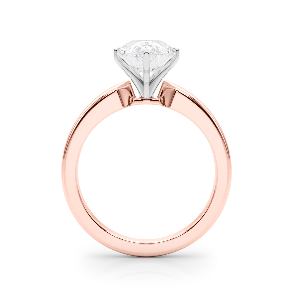 Radiant Solitaire Round Diamond Engagement Ring — 9K/18K Gold & Platinum