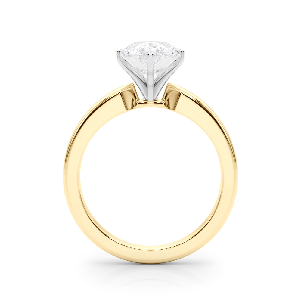 Radiant Solitaire Round Diamond Engagement Ring — 9K/18K Gold & Platinum