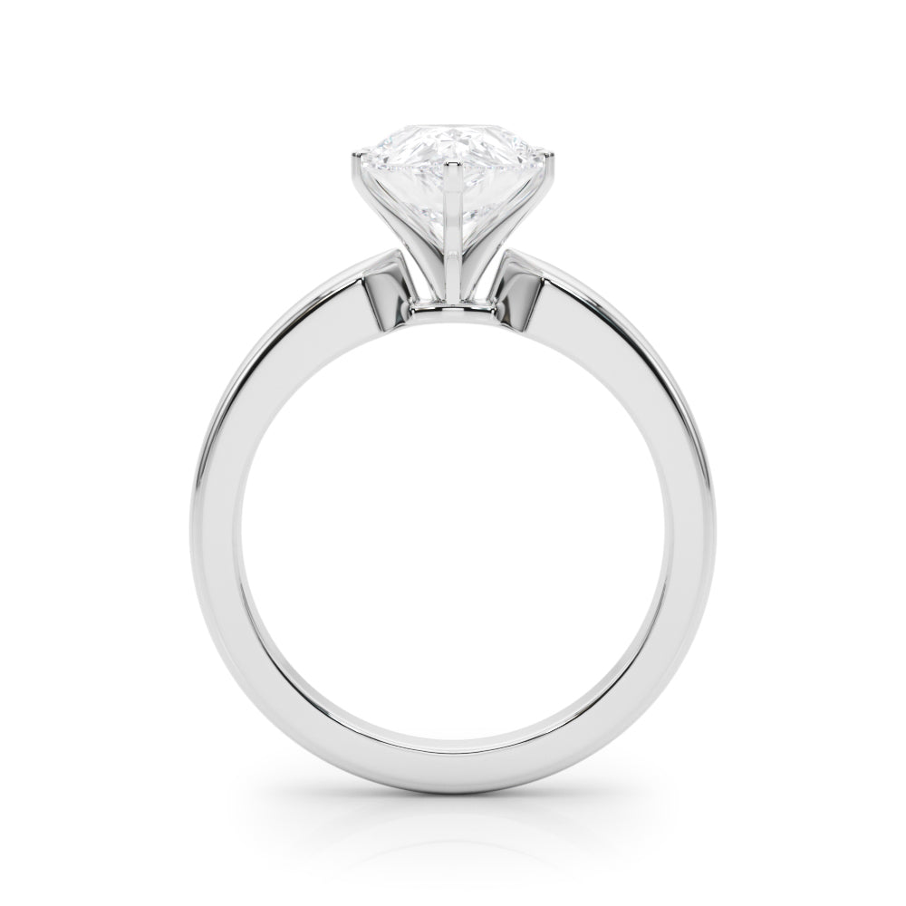 Radiant Solitaire Round Diamond Engagement Ring — 9K/18K Gold & Platinum