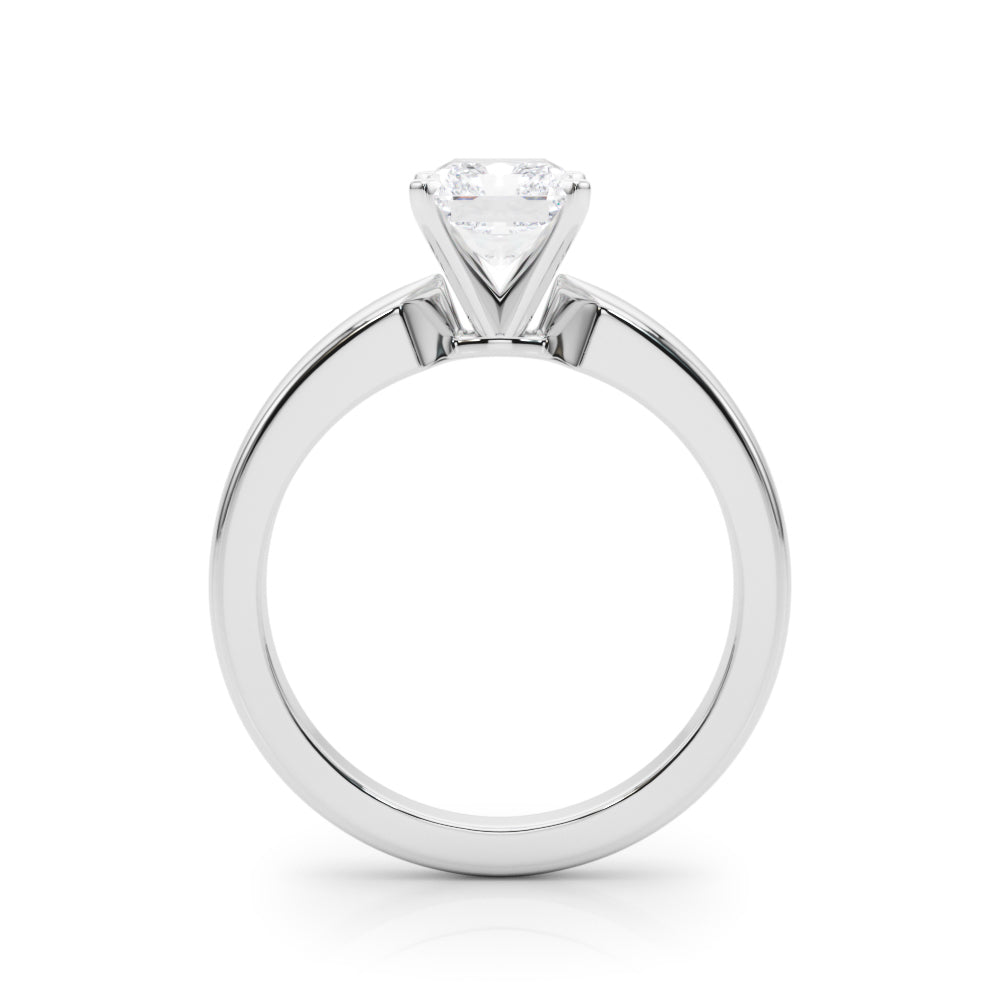 Radiant Solitaire Round Diamond Engagement Ring — 9K/18K Gold & Platinum